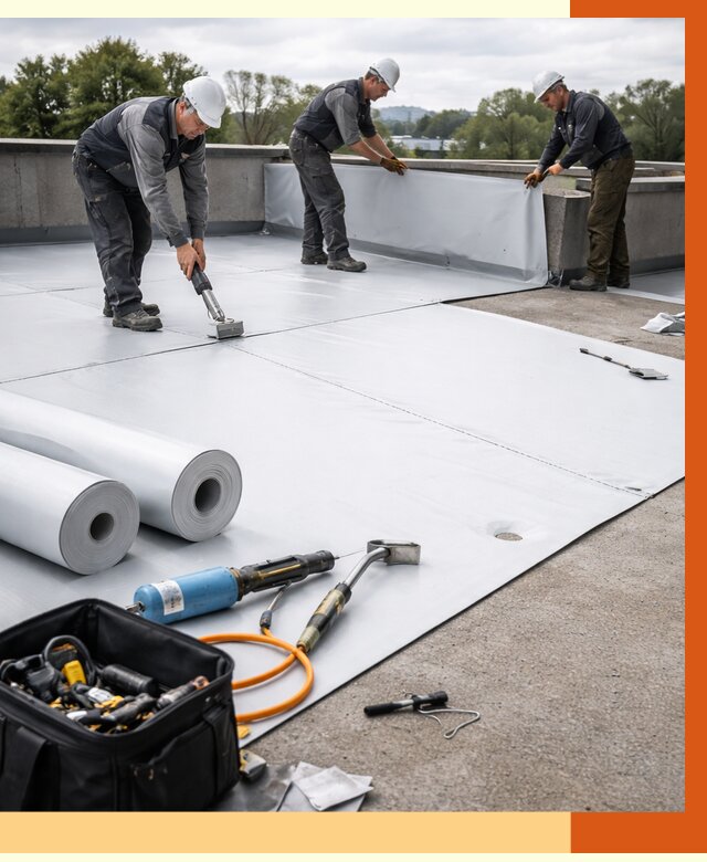 Гидроизоляция мембранной кровли в Губкине от 7619 руб./м² — профессионально | ТепломастерГбк