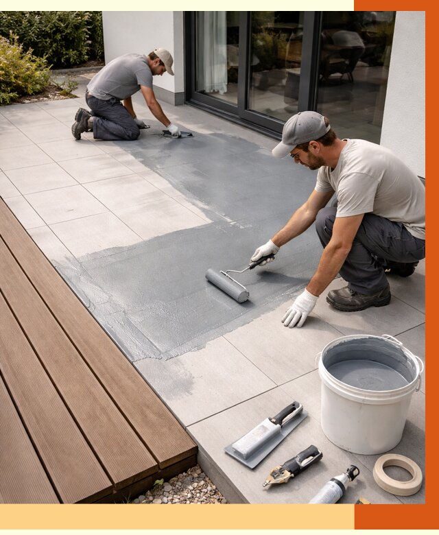 Гидроизоляция террасы в Губкине под ключ от 7619 руб./м² | ТепломастерГбк