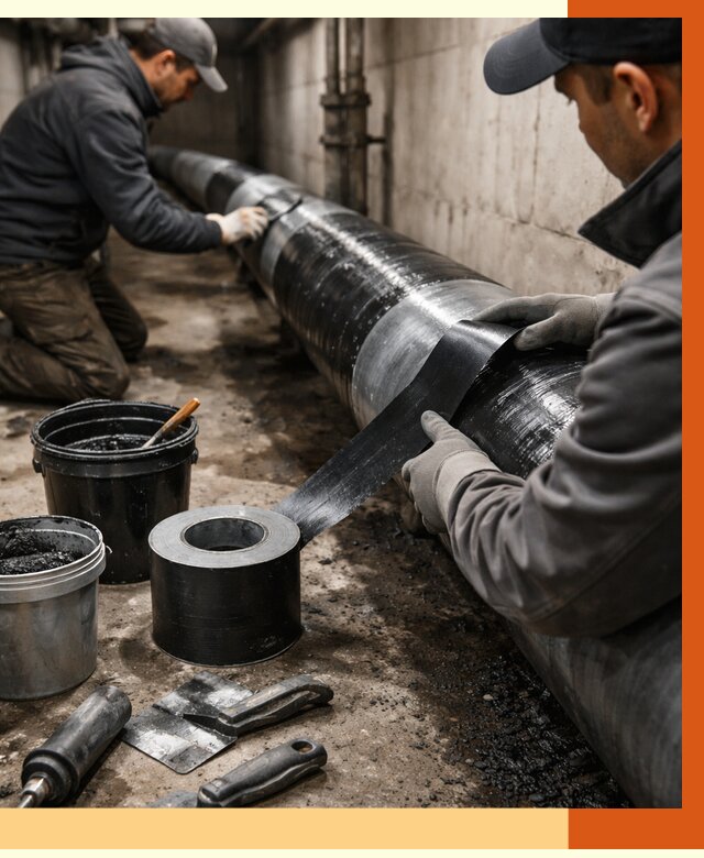 Гидроизоляция труб в Губкине от 2540 руб. — профессиональная герметизация | ТепломастерГбк