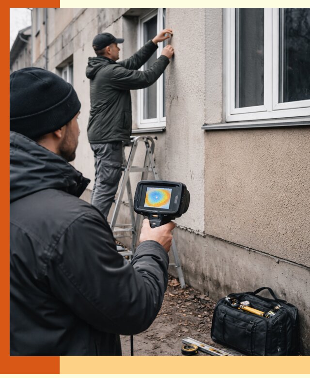 Тепловизионное обследование фасада в Губкине для выявления дефектов