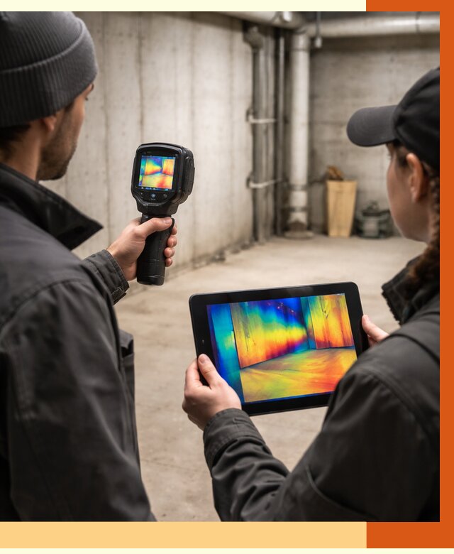 Тепловизионное обследование подвала в Губкине от 4571 руб. — проверка гидроизоляции | ТепломастерГбк