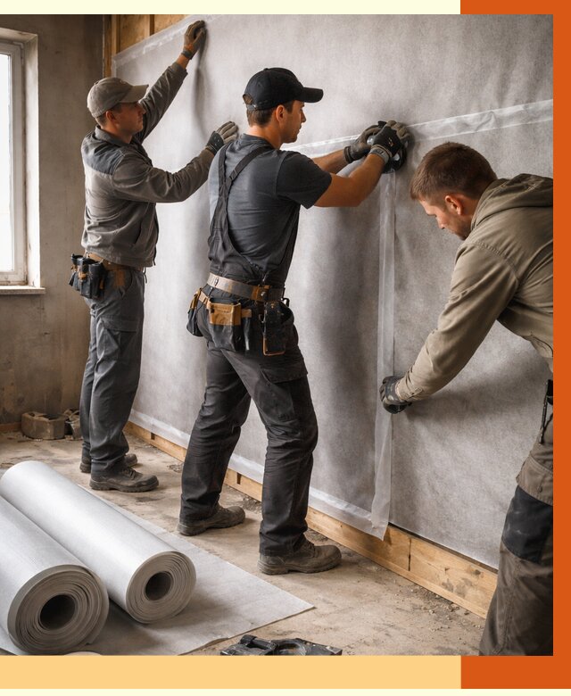 Монтаж ветроизоляции в Губкине от 4571 руб./м2 — профессионально | ТепломастерГбк