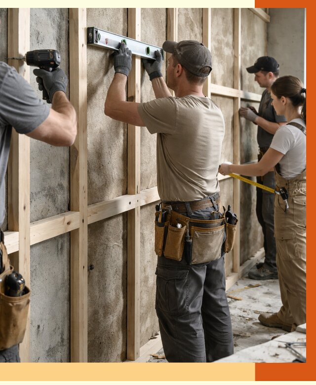 Монтаж обрешетки под утепление в Губкине от 1168 руб/м² | Заказать у ТепломастерГбк